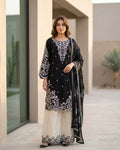 Midnight Bloom Black Embroidered Kurta Set