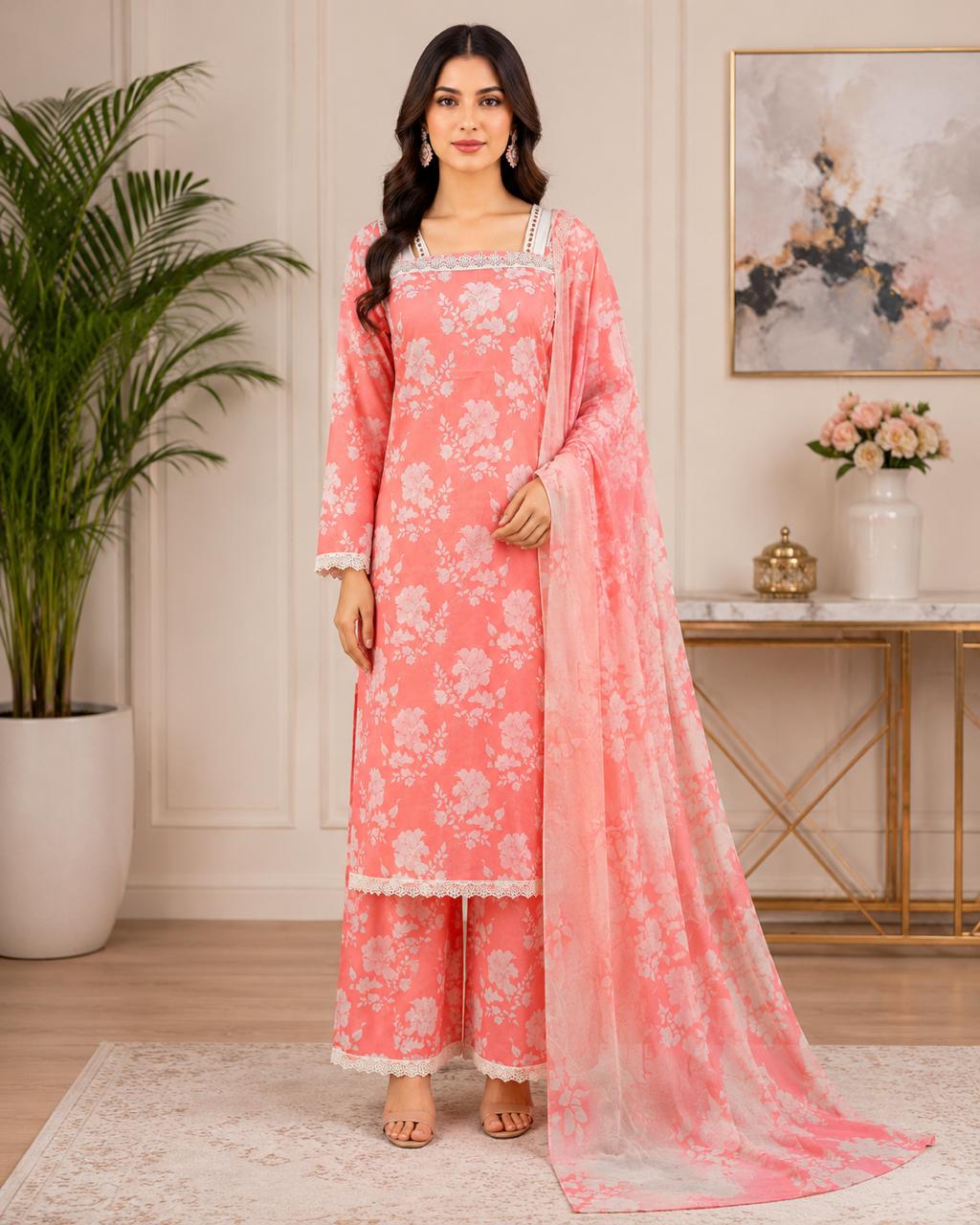 Floral elegant 3 piece suit